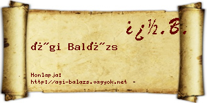 Ági Balázs névjegykártya