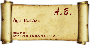 Ági Balázs névjegykártya