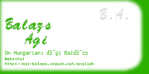 balazs agi business card